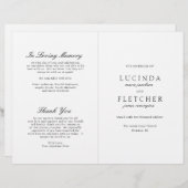 Papier Élégant classique noir blanc Formal Wedmal Program (Devant / Derrière)