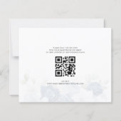 Papier Élégant Code QR Fleurs Bleues Mariage Enregistrer  (Dos)