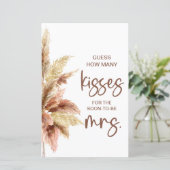 Papier Élégant Combien de Baisers Jeu Signe (Debout devant)