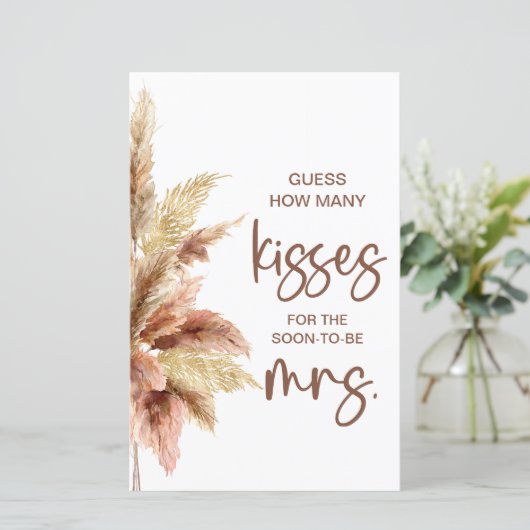 Papier Élégant Combien de Baisers Jeu Signe (Debout devant)