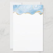 Papier Élégant Cool Bleu Agate avec ruban Parties scintil (Devant)