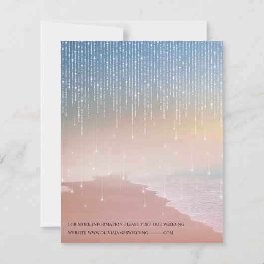 Papier Elégant coucher de soleil lumières mariage Enregis (Dos)