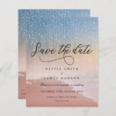 Papier Elégant coucher de soleil lumières mariage Enregis (Devant / Derrière)