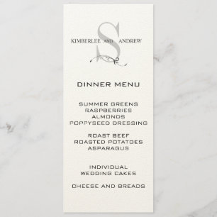 Papier élégant de crème de carte de menu de
