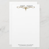 Papier élégant de papeterie de bijou (Devant / Derrière)