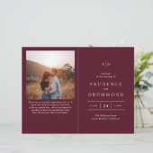 Papier Elegant Deep Burgundy Classic Wedding Program (Debout devant)