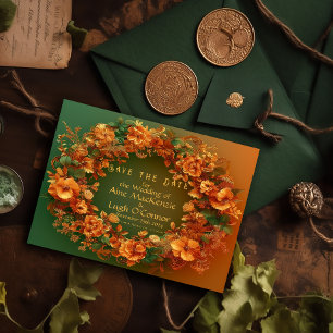 Papier Élégant Druid Hill Automne Floral Enregistrer La D