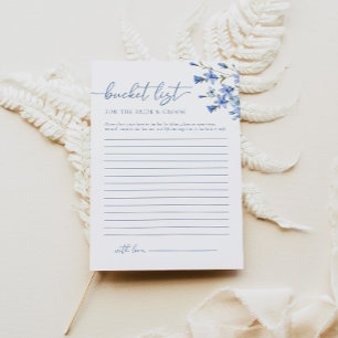 Papier Elégant Dusty Blue Bucket List Fête des mariées Je