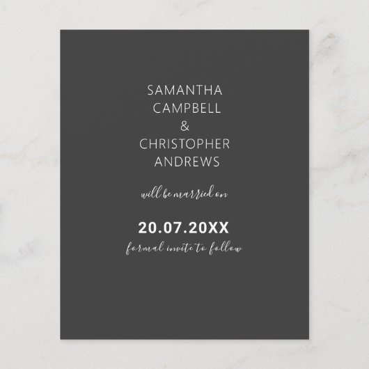 Papier Elégant Dusty Blue Enregistrer La Date Photo Maria (Dos)