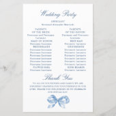 Papier Élégant Dusty Blue Main Drawn Bow Wedding Programm (Dos)