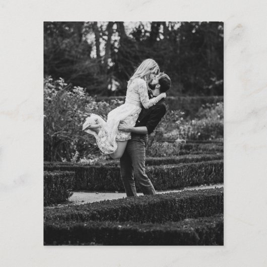 Papier Elégant Dusty Blue Photo Budget Mariage Invitation (Dos)