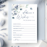 Papier Elégant dusty Blue Winter Foliing Conseils & Wises<br><div class="desc">Elégante carte de conseil en vol d'hiver bleu Dusty. Personnalisez avec la mariée le nom et la date de la douche. Pour plus de personnalisation,  cliquez sur le lien "customiser plus loin". Si vous avez besoin d'aide,  contactez-moi s'il vous plaît.</div>