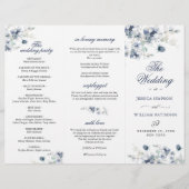 Papier Élégant Dusty Blue Winter Wedding Ceremony Program (Devant)