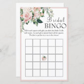 Papier Élégant Dusty Rose Floral Bridal Bingo Jeu (Devant / Derrière)