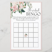 Papier Élégant Dusty Rose Floral Bridal Bingo Jeu (Devant)