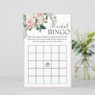 Papier Élégant Dusty Rose Floral Bridal Bingo Jeu