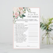 Papier Elégant Dusty Rose Jeu de Fête des mariées Florale (Debout devant)