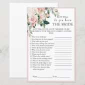 Papier Elégant Dusty Rose Jeu de Fête des mariées Florale (Devant / Derrière)