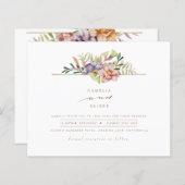 Papier Elégant été mariage floral Inviter QR Code RSVP (Devant / Derrière)