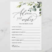 Papier Elégant Eucalyptus Aquarelle Voeux & Conseil Card (Devant)