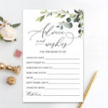 Papier Elégant Eucalyptus Aquarelle Voeux & Conseil Card<br><div class="desc">Carte Eucalyptus Aquarelle Voeux & Conseils. Personnalisez avec la mariée le nom et la date de la douche. Pour plus de personnalisation,  cliquez sur le lien "customiser plus loin". Si vous avez besoin d'aide,  contactez-moi s'il vous plaît.</div>