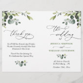 Papier Elégant Eucalyptus Watercolor Boho Wedding Program (Devant)