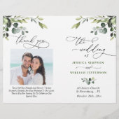Papier Elégant Eucalyptus Watercolor Boho Wedding Program (Devant)