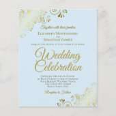 Papier Elégant Faire-part de mariage BUDGET Bleu de la de (Devant)