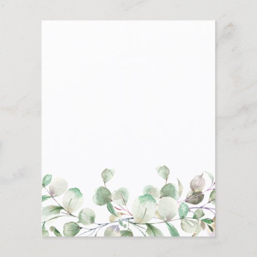 Papier Élégant Faire-part de mariage Budget Vert (Dos)