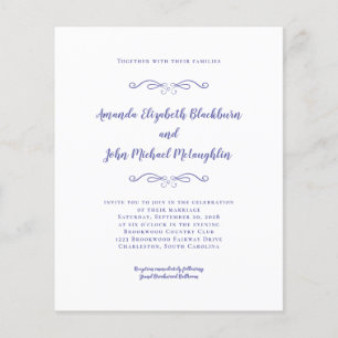 Papier Élégant Faire-part de mariage de budget bleu périp