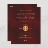 Papier Élégant faire-part de mariage du budget de l'or bo (Devant / Derrière)