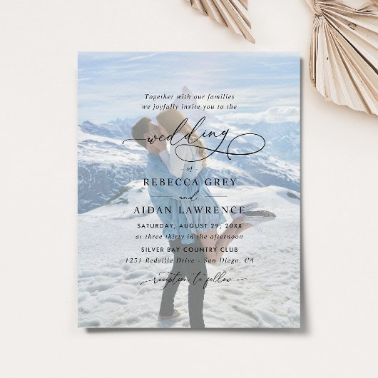 Papier Élégant Faire-part de mariage photo Script