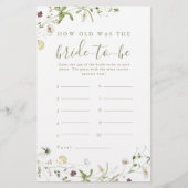 Papier Élégant Fleur sauvage boho quel âge était le jeu d (Devant)