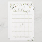 Papier Élégant Fleur sauvage Rustic nuptiale jeu de bingo (Devant / Derrière)