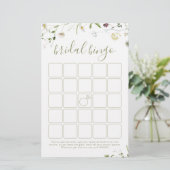 Papier Élégant Fleur sauvage Rustic nuptiale jeu de bingo (Debout devant)
