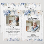 Papier Elegant Floral Funeral Program | Order of Service (Devant / Derrière)