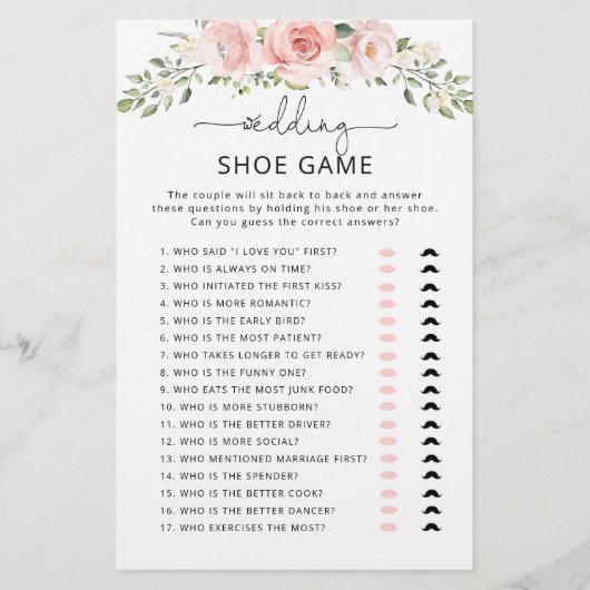 Papier Élégant floral roux Le jeu de chaussures mariage (Devant)