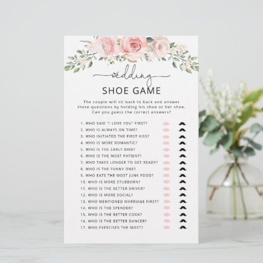 Papier Élégant floral roux Le jeu de chaussures mariage (Debout devant)