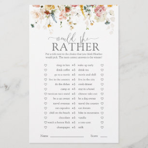 Papier Élégant Floral Voudrait-Elle Plutôt Fête des marié