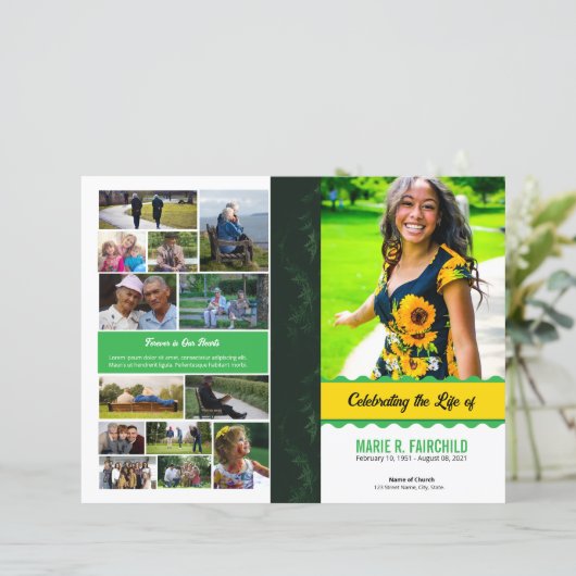 Papier Elegant Funeral Program Template (Debout devant)