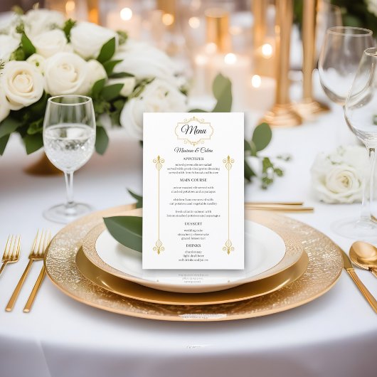 Papier Elégant Gold Filigree sur le Mariage blanc Budget 