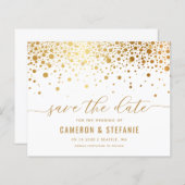 Papier Elégant Gold Foil Confetti Blanc Enregistrer la da (Devant / Derrière)