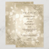 Papier Elegant Gold Hearts Frame Bokeh (Devant / Derrière)