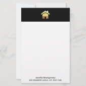 Papier Elegant Gold House Symbole Real Estate Design