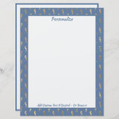 Papier Elégant Gold Seahorses Ocean Beach Thème (Devant / Derrière)