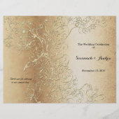 Papier Elégant Gold Swirl avec Black Font Wedding Program (Devant)