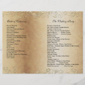 Papier Elégant Gold Swirl avec Black Font Wedding Program (Dos)