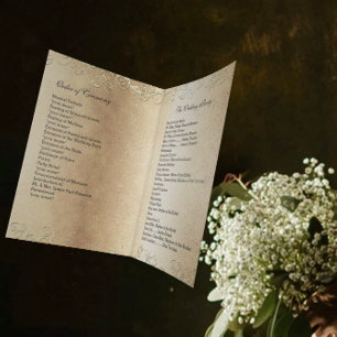 Papier Elégant Gold Swirl avec Black Font Wedding Program
