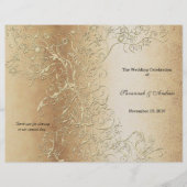 Papier Elégant Gold Swirl avec Black Font Wedding Program (Devant)