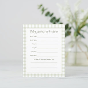 Papier Elégant Green En vichy Baby shower de deviner jeu